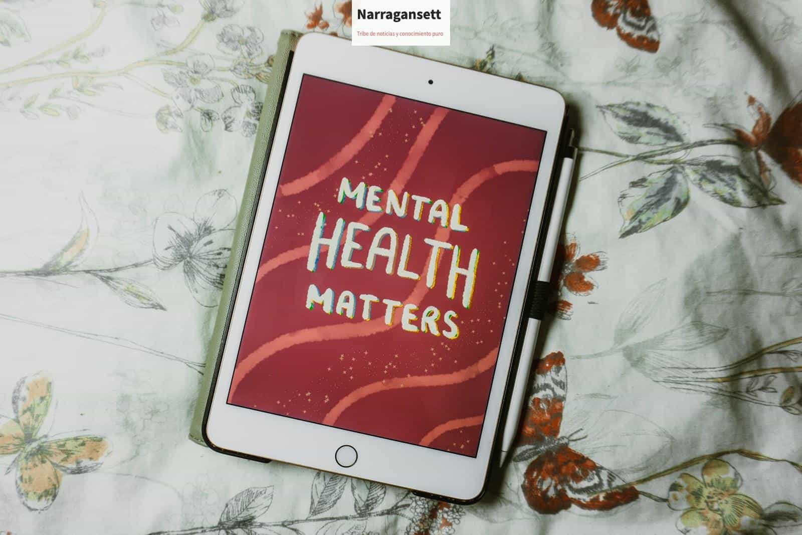 a tablet with the words mental health matters on it