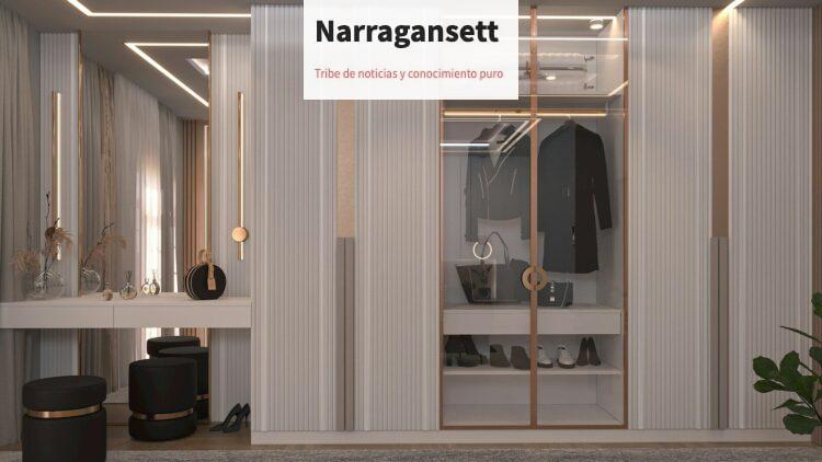 a room with a tv and shelves